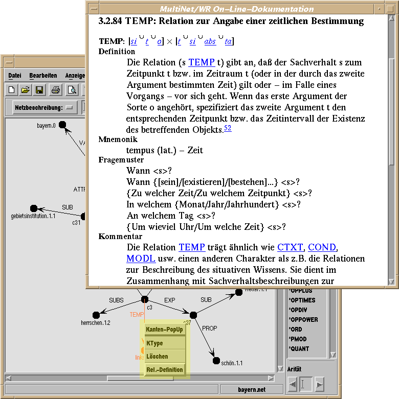 Hilfetext/Online-Dokumentation für TEMP