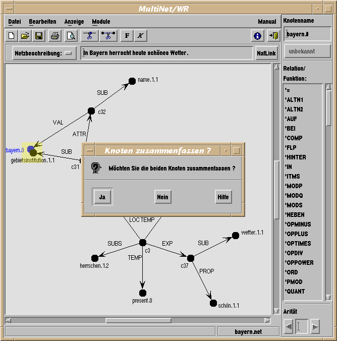 combining two nodes into one